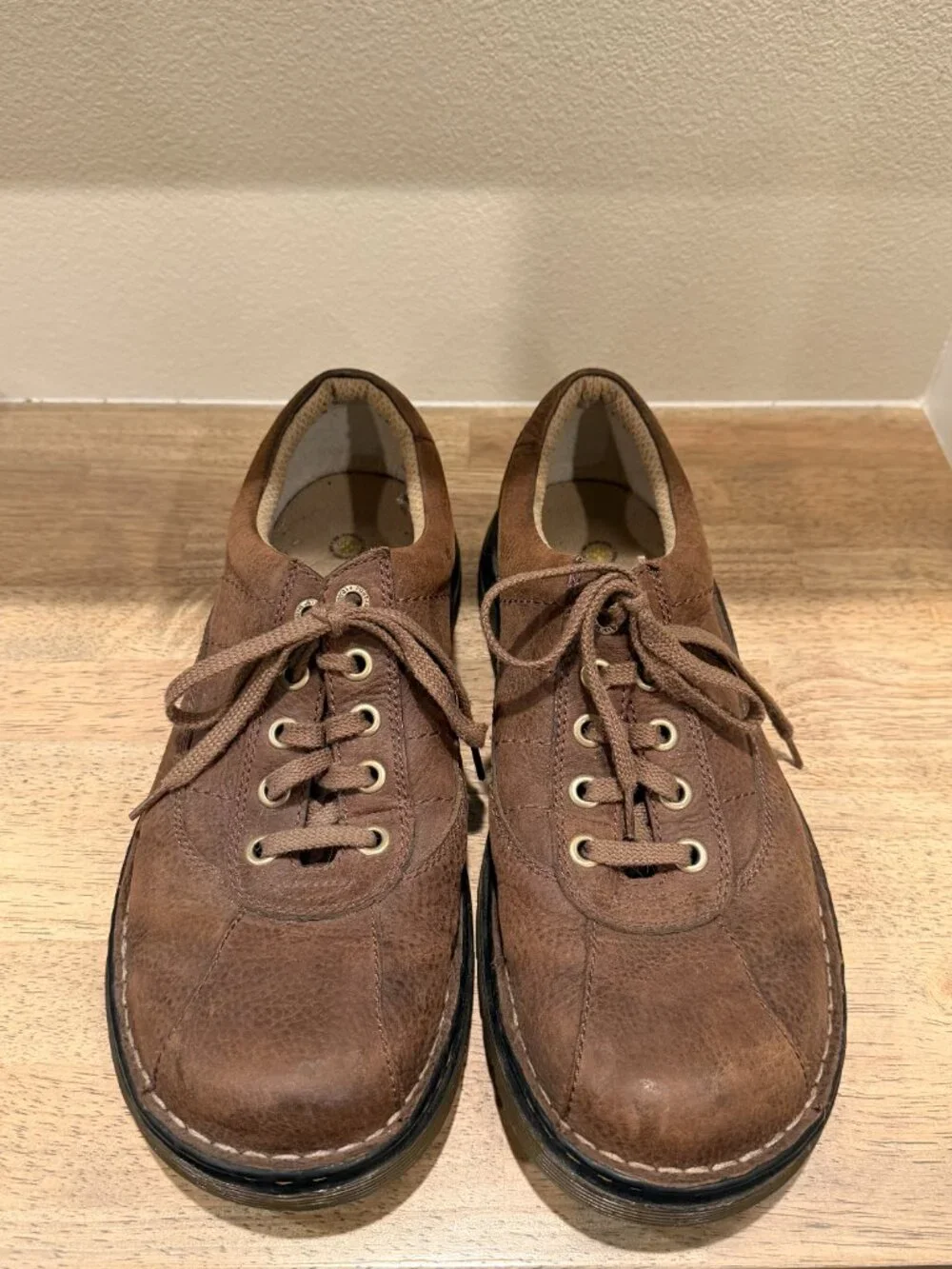 Dr. Martens John Brown Leather Oxford Shoes Mens Size 12 Low Top Walkers